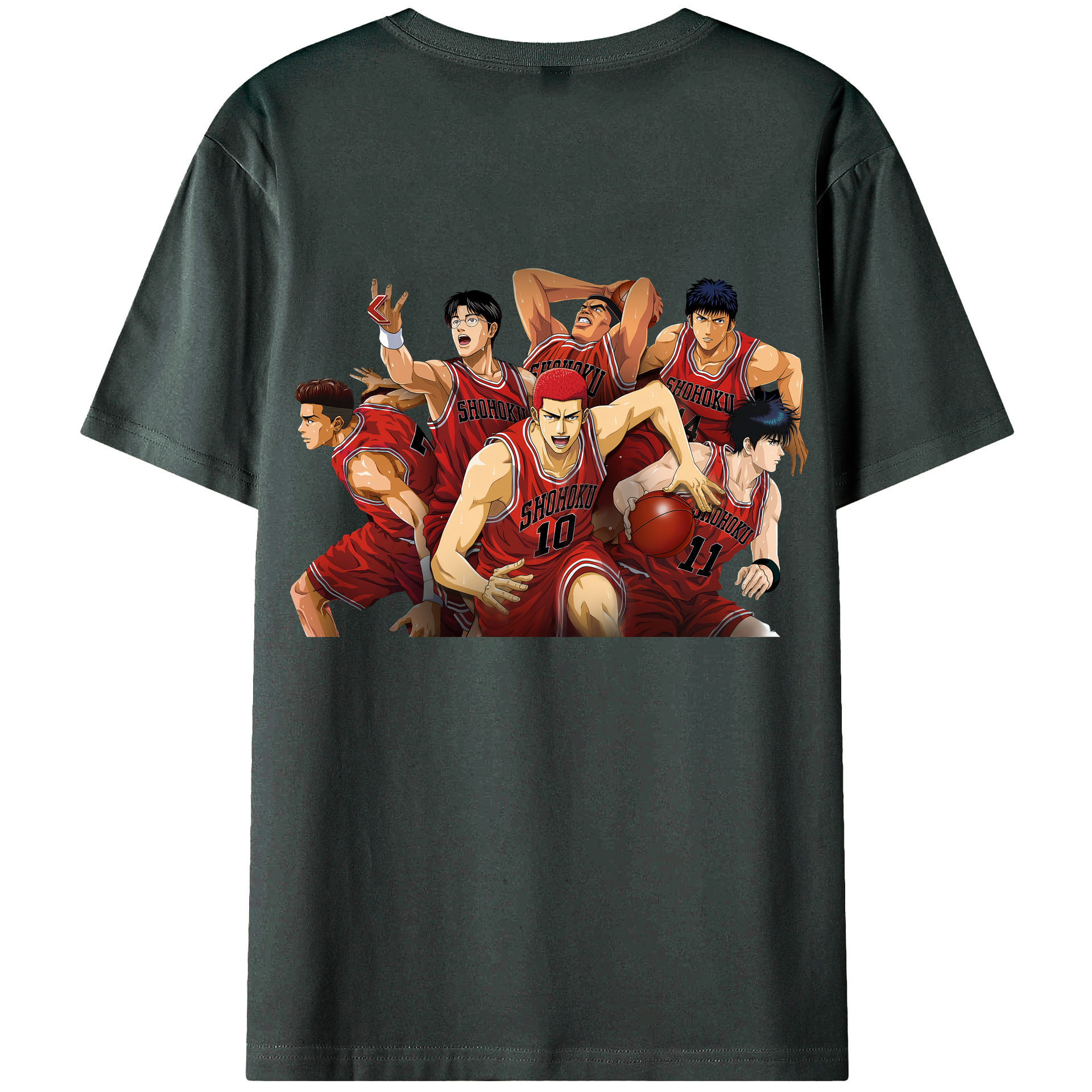 （画像用） SLAM DUNK／スラムダンク 綿100％ メンズ半袖Tシャツ（バックプリント） 通気性